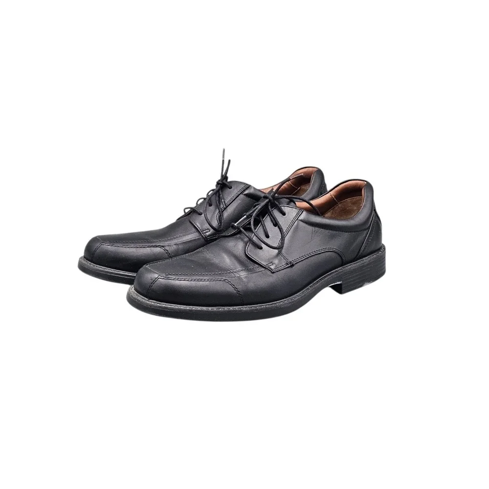 Johnston & Murphy Men's Size 11 M EUC XC4 Black Leather Sheepskin Oxfords Shoes